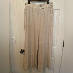 Pink lily linen pants